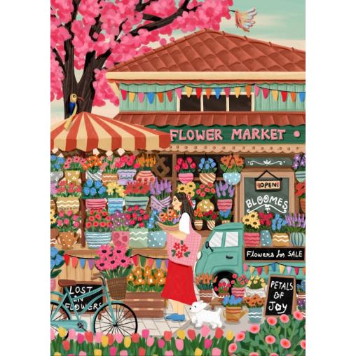 Puzzle Pieces and Peace Mercado De Flores 1500 Piezas