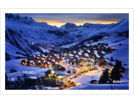 Puzzle Pintoo Hermoso Atardecer en Resort de los Alpes Francese