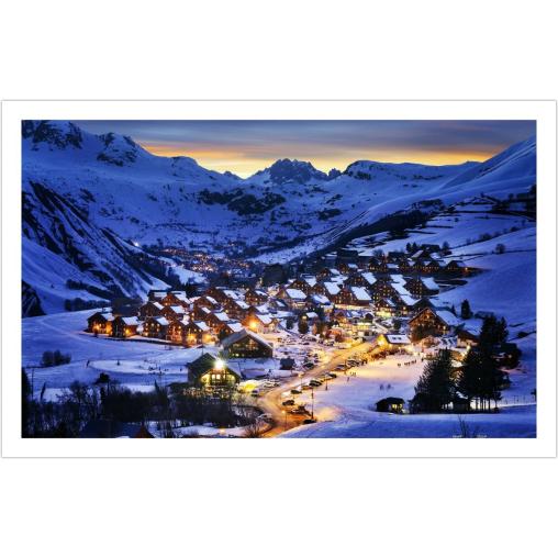 Puzzle Pintoo Hermoso Atardecer en Resort de los Alpes Francese
