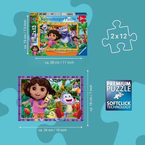 Puzzle Ravensburger Dora La Exploradora de 2x12 Piezas
