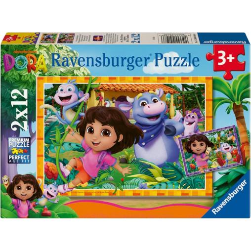 Puzzle Ravensburger Dora La Exploradora de 2x12 Piezas
