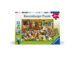 Puzzle Ravensburger Tienda Navideña de 2x12 Piezas