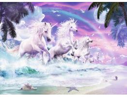 Puzzle Ravensburger Unicornios en la Playa XXL de 150 Piezas