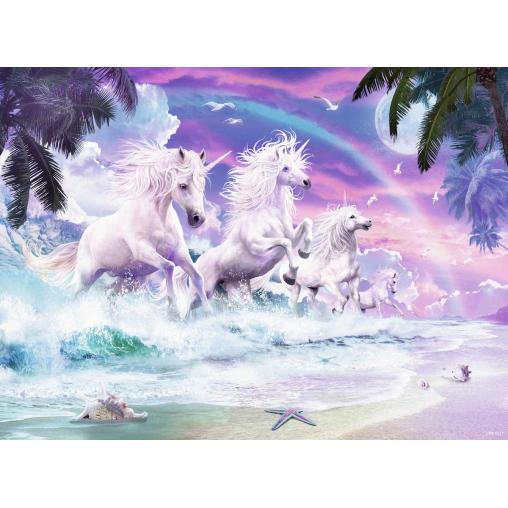 Puzzle Ravensburger Unicornios en la Playa XXL de 150 Piezas