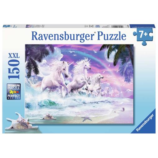 Puzzle Ravensburger Unicornios en la Playa XXL de 150 Piezas