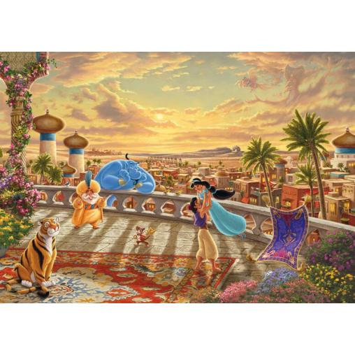 Puzzle Schmidt Aladdin y Jasmine bailando al Sol de 1000 Piezas