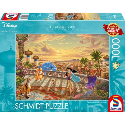 Puzzle Schmidt Aladdin y Jasmine bailando al Sol de 1000 Piezas