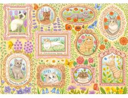 Puzzle Schmidt Gatos Aristocráticos entre Flores de 1000 Piezas