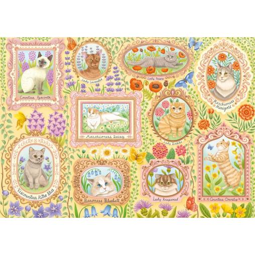 Puzzle Schmidt Gatos Aristocráticos entre Flores de 1000 Piezas