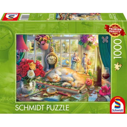 Puzzle Schmidt Hora del Puzzle con el Gato de 1000 Piezas
