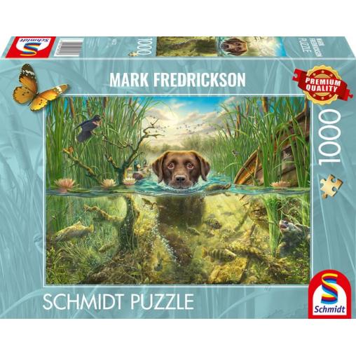 Puzzle Schmidt Labrador Chocolate en Chapuzón Refrescante 1000P