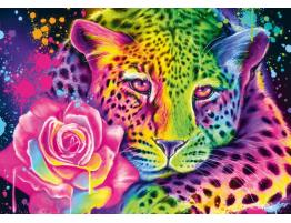 Puzzle Schmidt Leopardo Arcoíris Neón de 1000 Piezas