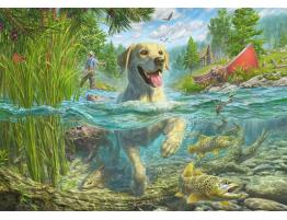 Puzzle Schmidt Un Labrador Amarillo Va de Pesca 1000 Pzs