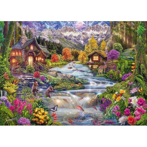 Puzzle Schmidt Un Río Idílico en las Montañas de 2000 Piezas
