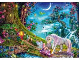 Puzzle Schmidt Unicornio Y Elfo entre Altos Maderos de 1000 Piez