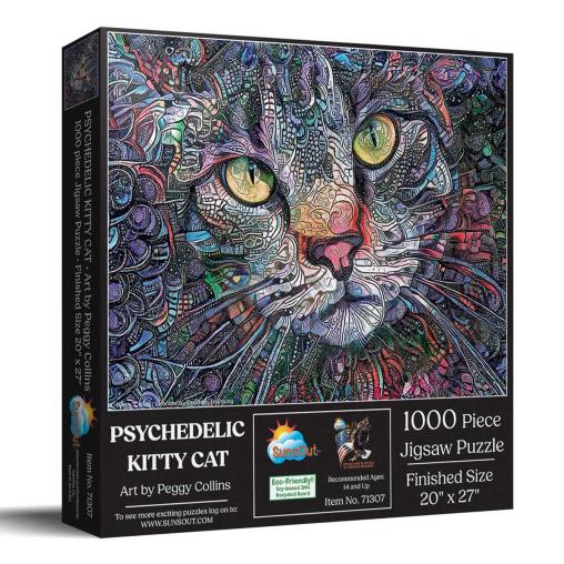 Puzzle SunsOut Gato Psicodélico de 1000 Piezas
