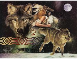 Puzzle SunsOut Lobo y Luna Arapaho XXL de 500 Pzs