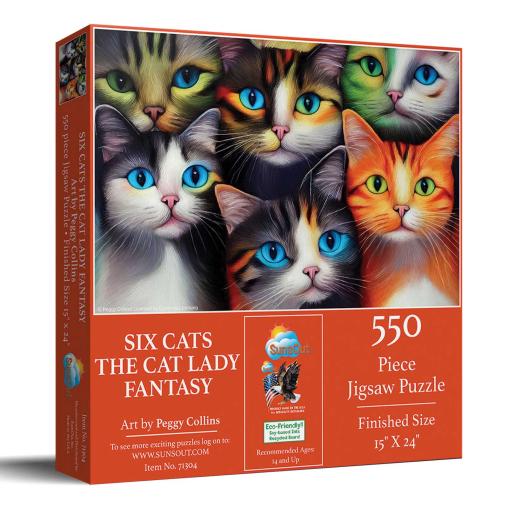 Puzzle SunsOut Seis Gatos de 550 Piezas