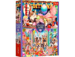 Puzzle Trefl Amigos Peludos de 2x500 Piezas