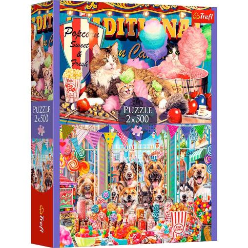 Puzzle Trefl Amigos Peludos de 2x500 Piezas